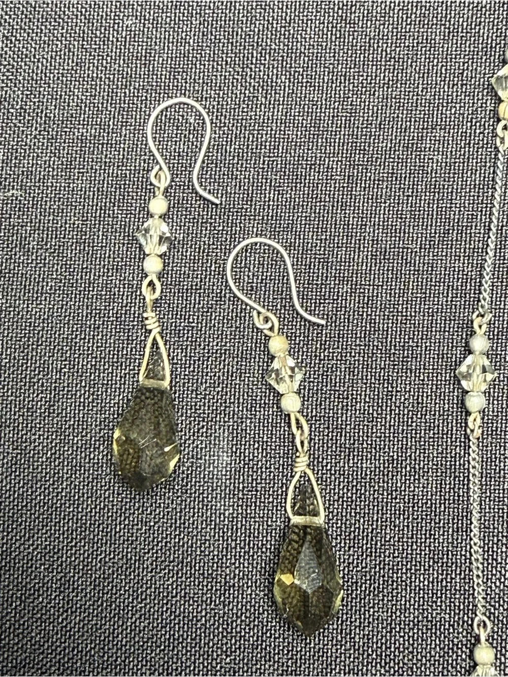 Boutique Earthy Crystal Multi Way Wrap Lariat Necklace & Earring Set